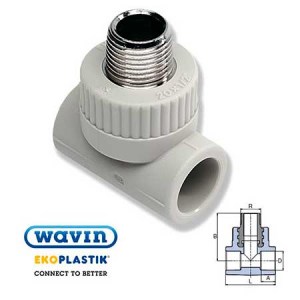 Тройник с наружной резьбой Wavin Ekoplastik